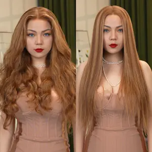 [Pre-order] FF WIG Braid Human Hair Glueless Wig Champagne Blonde 22 Inches 7*5 Pre-Cut HD Lace 250% Density Wear Go Colored Wig with Special Drawstring #FFWIG