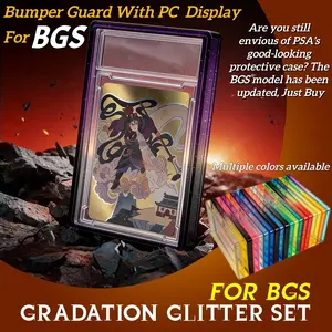 Gradient Glitter Only For BGS Graded Card Slab 35pt Bumper Guard TPU Protective Skin Sleeve with Clear Display Back Stackable Case for Trading Card Collectors Sports Star Fans | Protect & Showcase Slabs in Style Holder Trading Card Sleeves