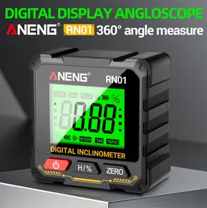 【FathersDayGift】ANENG RN01 Digital Inclinometer, 360° Angle Finder with Strong Magnetic Base, 0.05° High Accuracy Tool for Woodworking, Measures Angles, Levels & Slopes, Hardware,laser level,floor laser level