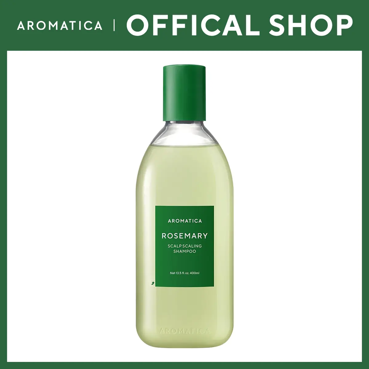 AROMATICA Rosemary Scalp Scaling Shampoo - Korean Hair Care with Thinning Hair Loss Natural Rosemary Essential Oil for Women - Vegan Hair Growth - Free from Sulfate, Silicone, and Paraben (13.53 oz)