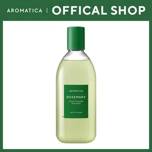 AROMATICA Rosemary Scalp Scaling Shampoo - Korean Hair Care with Thinning Hair Loss Natural Rosemary Essential Oil for Women - Vegan Hair Growth - Free from Sulfate, Silicone, and Paraben (13.53 oz)