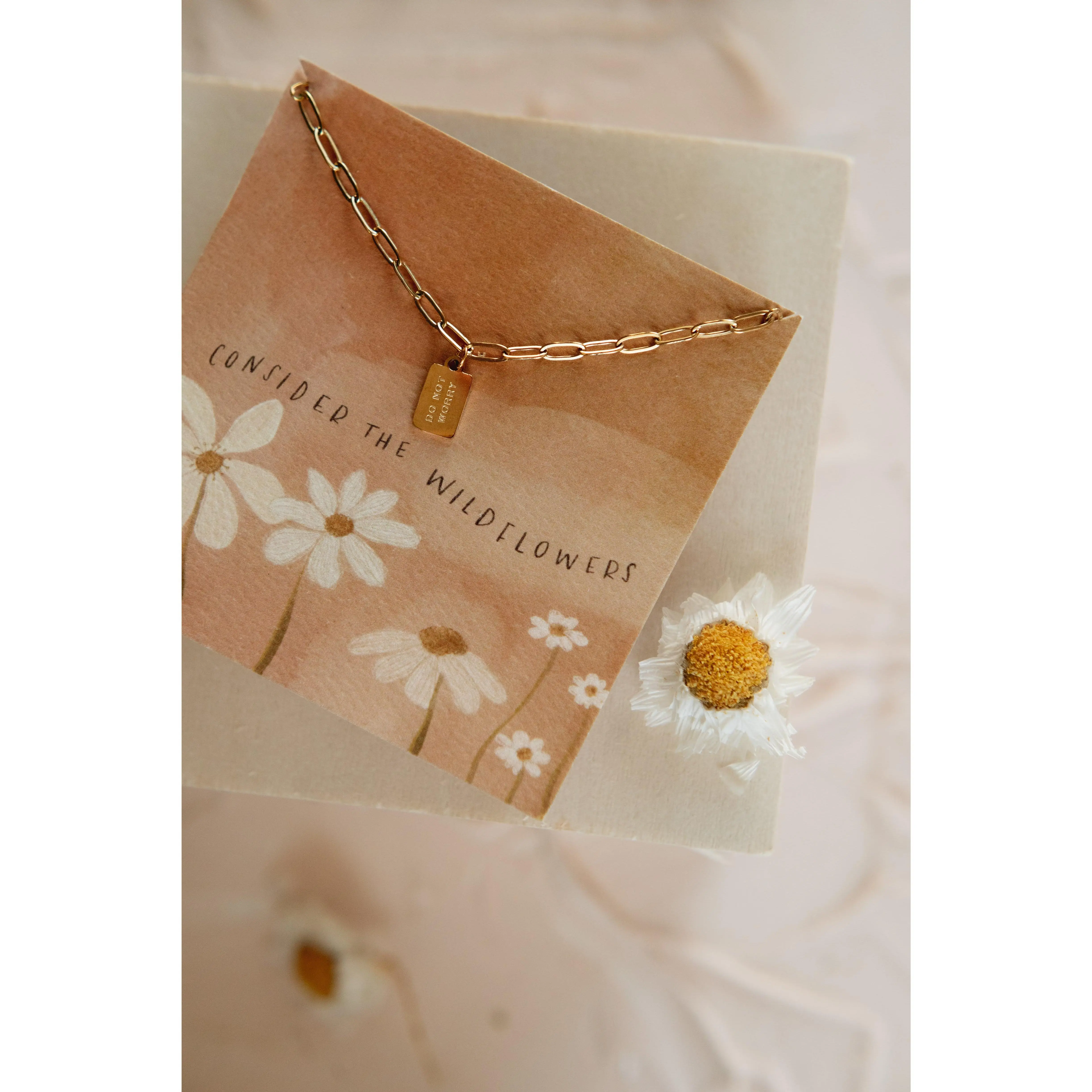 Do Not Worry Tag Necklace