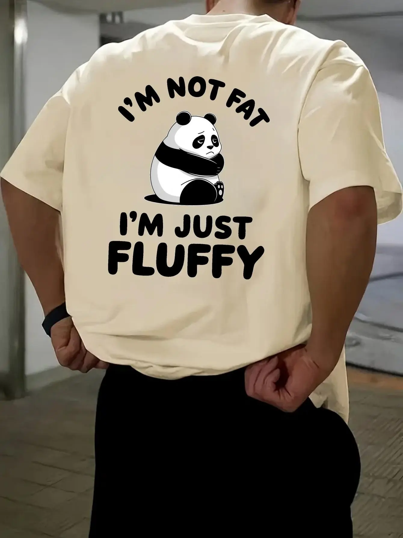 Mens Graphic Tee Funny Panda Slogan Print Casual Design T Shirt Streetwear Style Crewneck Short Sleeve Soft Cotton Breathable Comfortable Fit Loose Fit Plus Size Daily Wear Campus Outfit Humor Trendy Fashion Top