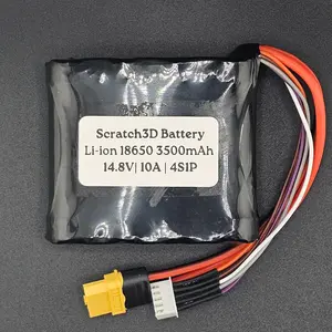 14.8V 4S Battery Pack 14.8V 3500mAh Li-ion Rechargeable w/ BMS Protection Dean XT30 XT60 Connector