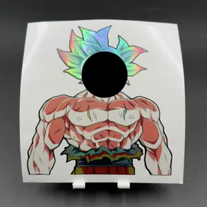 Anime Silver Aura Power Form Holographic Sticker Waterproof