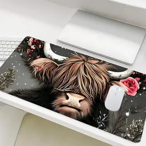 Abstract Cow Pattern Mouse Pad, Rectangle Gaming Mouse Pad, Office Desk Keyboard Mat for Home Office Game Room Desk, Gaming Desk Accessory, Desk Gadgets