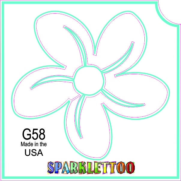 212 MAIN Ruby Red Glitter Tattoo Stencils for Men's Special Occasion Costumes & Accessories, G58-2 2-Ply Material, 3 Flower Shape Designs, Glitter Finish, Water Resistant, FDA Compliant, Kid Safe, 100 Pieces