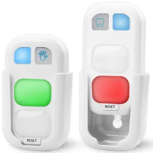 HONWELL Kitchen Timer 2-Pack Set, Battery-Powered Kids Kitchen Utensils Timer with LED Color Light for Tooth Brushing & Hand Washing, Ideal Children’s Training Tool Gift