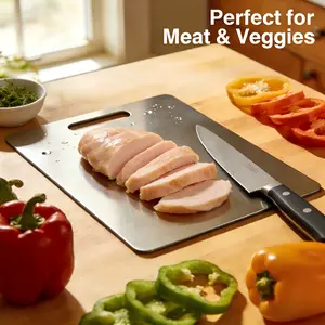 2026 Premium Stainless Steel Cutting Board Black Friday Essential For Modern Kitchen Double-Sided Food Grade Chopping Board Scratch Resistant Easy Clean Hygienic Durable Ideal For Meat Fruit & Vegetable Christmas Gift