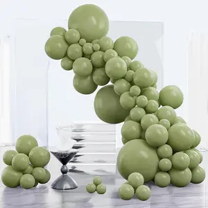 PartyWoo Sage Green Balloons 85pcs Different Sizes of 18 12 10 5 Inch Olive Boho Green Latex Balloon Arch Kit for Wedding Birthday Dinosaur Jungle Golf Football Theme Party Decorations Green-F11
