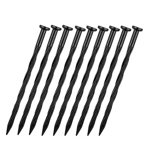 WOWCASE- 8" Inch Plastic Garden Edging Stakes, Spiral Polymer Materials Landscape Edging Anchoring Spikes, Anchoring Nails for Paver Edges, Weed Barrier, Artificial Turf Etc.