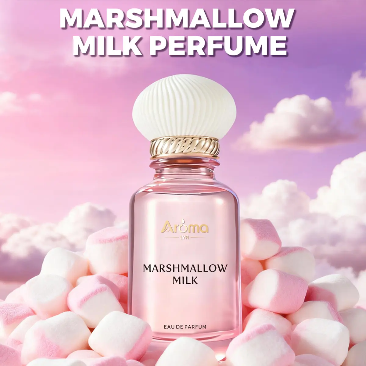 Women’s Marshmallow Fresh Milk Eau De Parfum - 58ml (1.96 fl oz) with Honey Caramel, Roasted Almond, Musk, Vanilla - Long Lasting Fragrance for Work, Dates - Perfect Gift