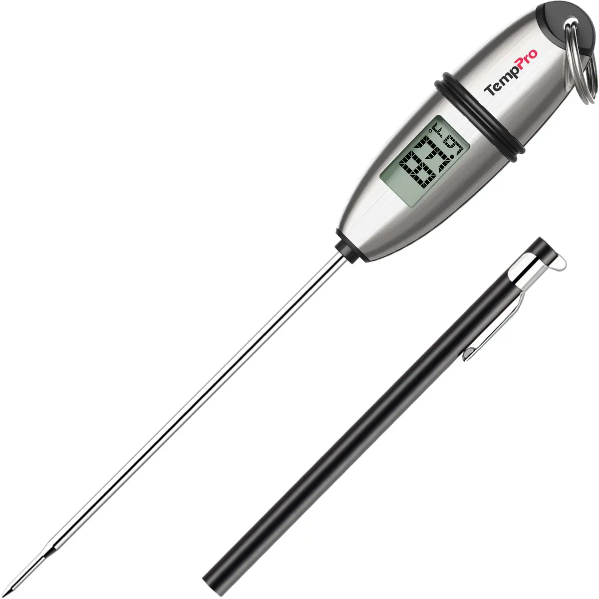 TempPro TP02S Digital Precision Kitchen Food Thermometer - Metal Utensil with Super Long Probe for Cooking, BBQ, Sourdough, Outdoor Cooking for BBQ Lovers