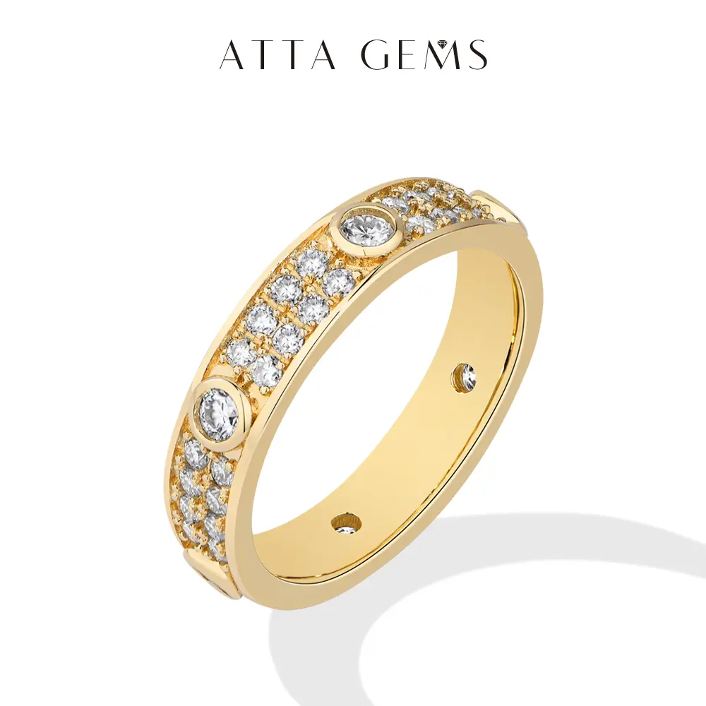 ATTAGEMS Classic Lab-Created Moissanite Ring - Unisex Fine Jewelry, Engagement Ring, Men's Wedding Band & Accessories, Sparkling 1-2 Scenario Gift (R309), Rings summerwins,summerwins