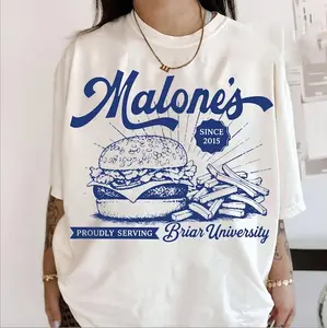 Malone's Diner Burger Tee Briar University Retro Graphic Shirt