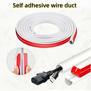 1 Roll 2-meter/3-meter/5-meter Self-adhesive Cable Protector, Concealed Self-adhesive Cable Tray, PVC Flexible Wire Manager, Easy To Install, Suitable for Desktops, Walls, and Floors, Wire Duct, Cable Organization