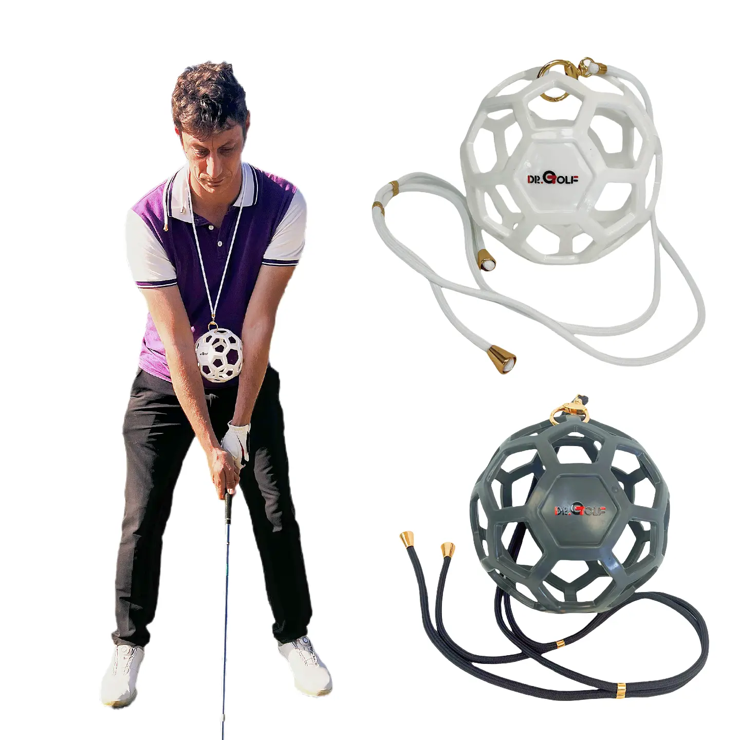 Dr. Golf BIG Swing Training Ball - Advanced Muscle Memory Trainer for Arm-Hand Synchronization, Develop Connected Golf Swing & Reduce Arm Separation Through Impact