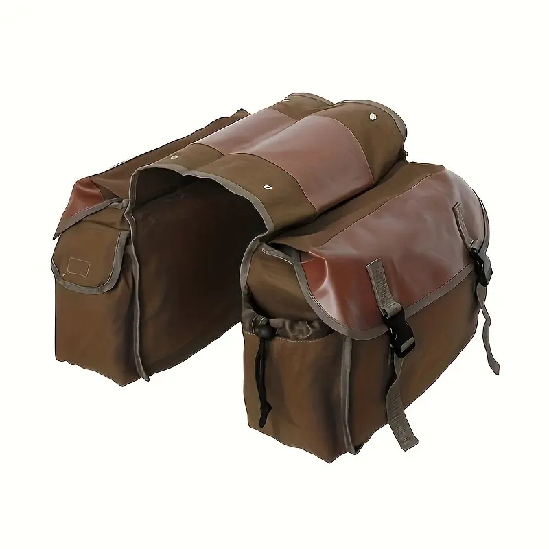 1pc Bicycle Rear Seat Saddle Bag – Durable Double-Pocket Storage for Mountain and Road Bikes, Rear Rack Frame Bag