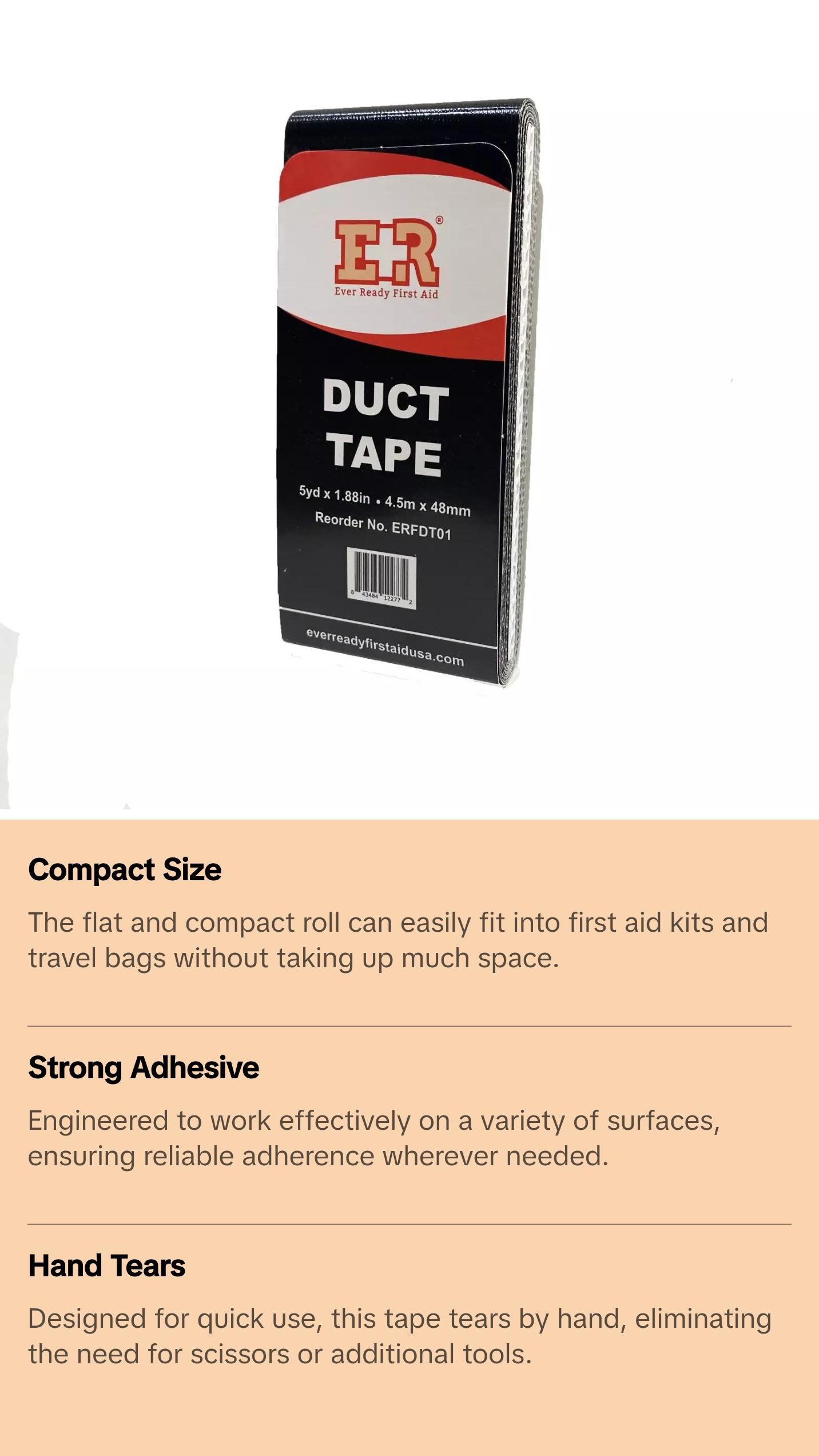 Ever Ready First Aid Travel Size Black Duct Tape