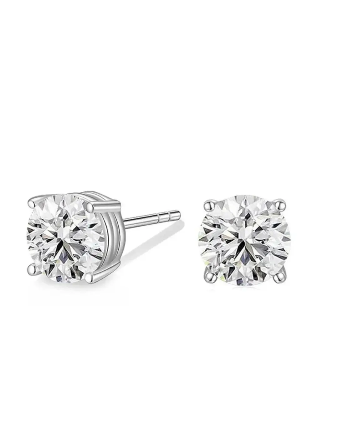 Shiny Silver Stud Earrings