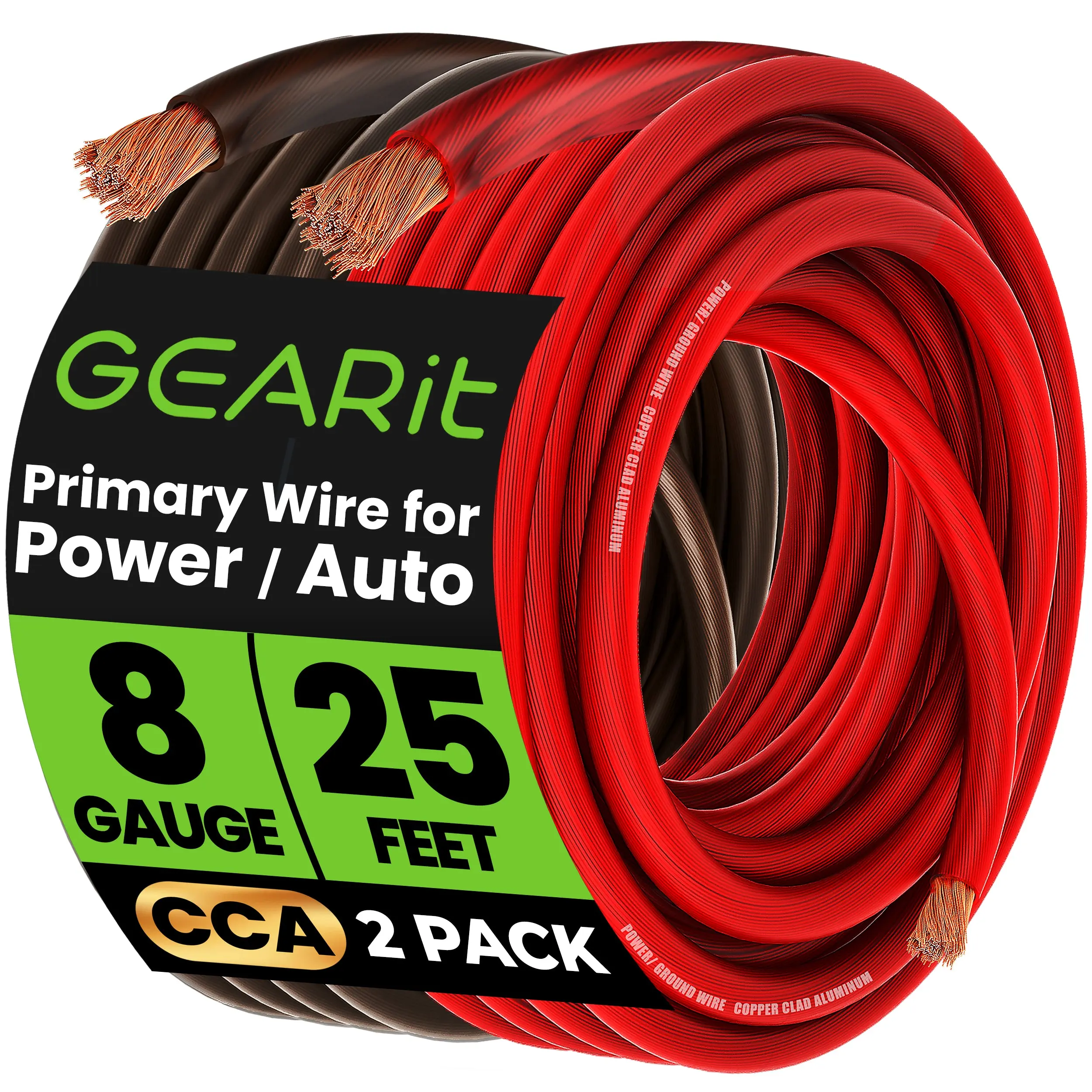 8 Gauge CCA Electrical Power Ground Wire, 25 Feet 8 Gauge CCA Electrical Power Ground Wire, 25 Feet