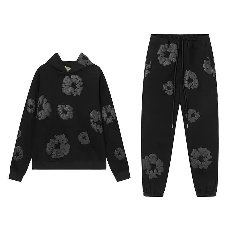 New trendy hot-selling cotton hoodie, fashionable sportswear set with European and American Hip Hop prints for women.