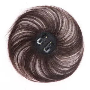 Real Hair Mini Top Core Hair Patch Real Human Hair Women Top Hairpiece Cover Gray Hair Wig Hair Patch light beige tone