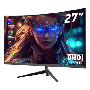 27" 2K QHD Curved Gaming Monitor Fast IPS 165Hz 1ms HDR 120% sRGB Eye Care HDMI DP VESA Metal Base 1800R Display