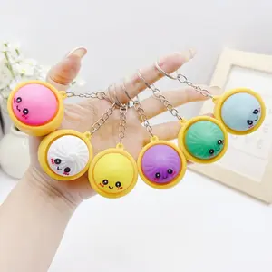 Mini Shiny Dumpling Keychain, Colorful Cute Soft Silicone Stress Relief Toy, Fun Food Shape Pendant, Perfect for Parties and Gifts