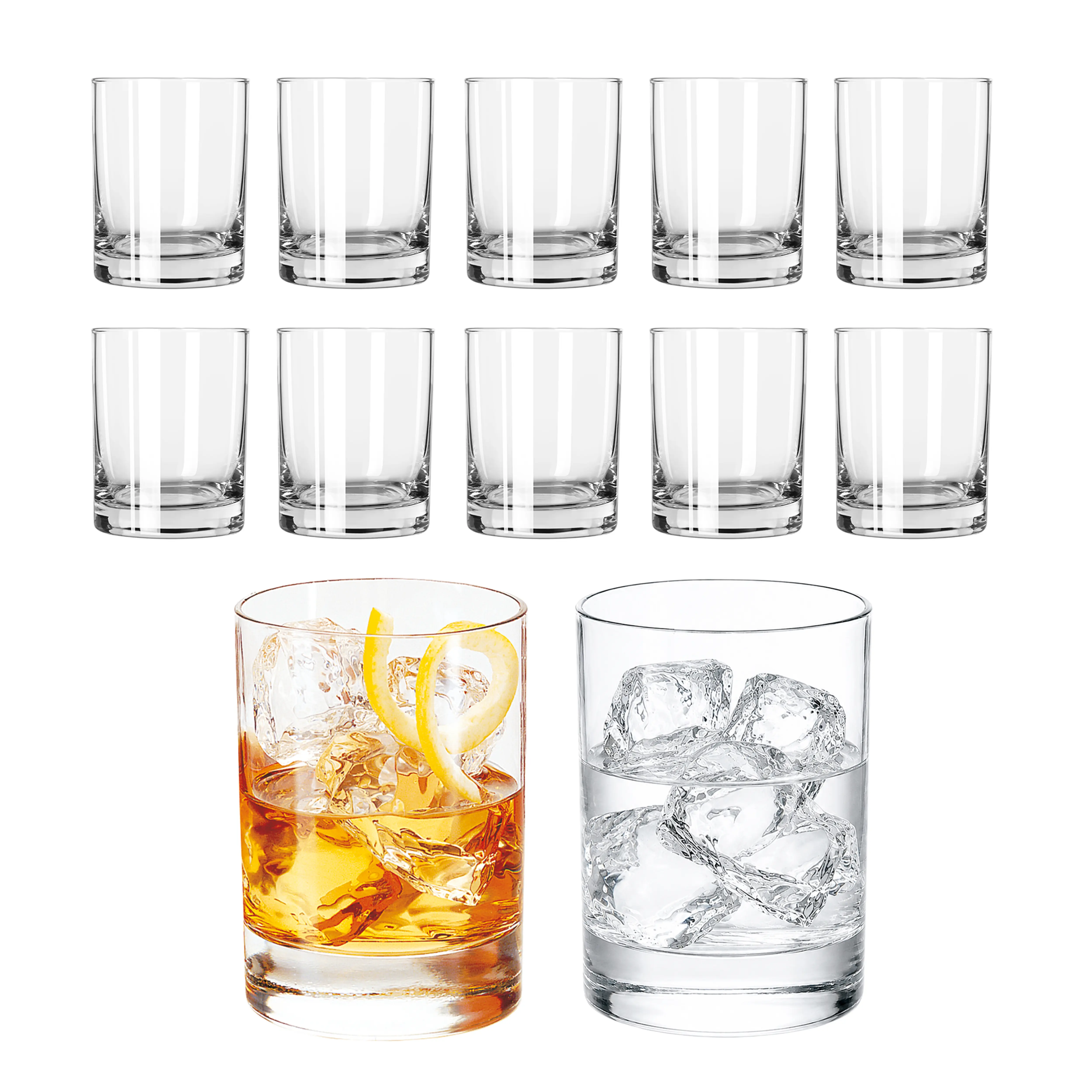 Libbey 918CD Heavy Base Double Old Fashioned Glasses - Elegant Whiskey Glasses Set of 12 - Dishwasher Safe Cocktail Glass for Cocktails, Juice, and More
