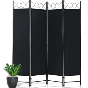Room Divider Folding Privacy Screen 4 Panels Portable Wall Divider Partition for Home Office Modern Adjustable Space Solution
