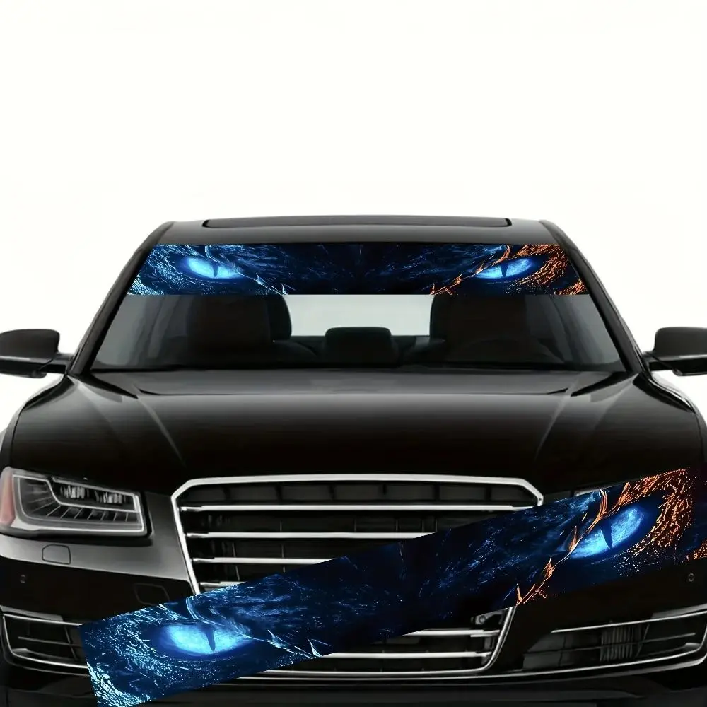 Car Front Windshield Sticker, Waterproof & Sun Protective Car Vinyl Decal, Car Exterior Decoration Accessories for Car Body Window, Car Windshield Sunshade