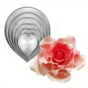 Stainless Steel Fondant Cutter, 6 Counts/set Flower Petal Candy Mold, Biscuit Molds, Chocolate Cutters, Cake Decorating Molds, Baking Tools