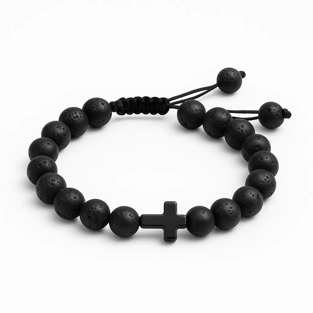Unisex Lava Bead Pull Tie Bracelet - Adjustable Stretch Design for Comfort & Style - One Size Fits All - Ideal for Casual & Formal Occasions