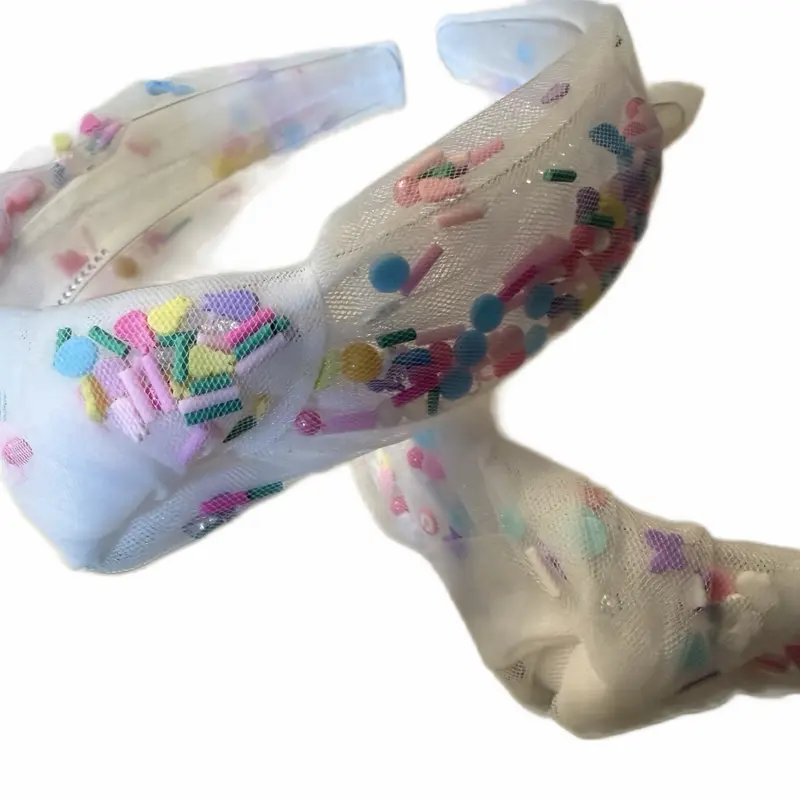 Confetti Cloud Headband | Sheer Tulle Sprinkle Knot Hair Accessory