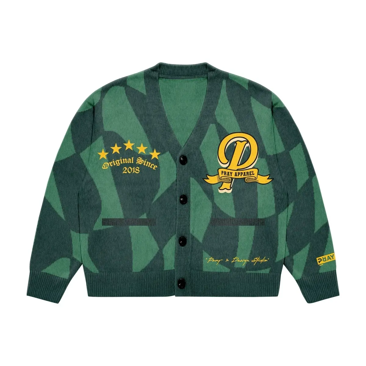 Green Unisex Pray University Cardigan