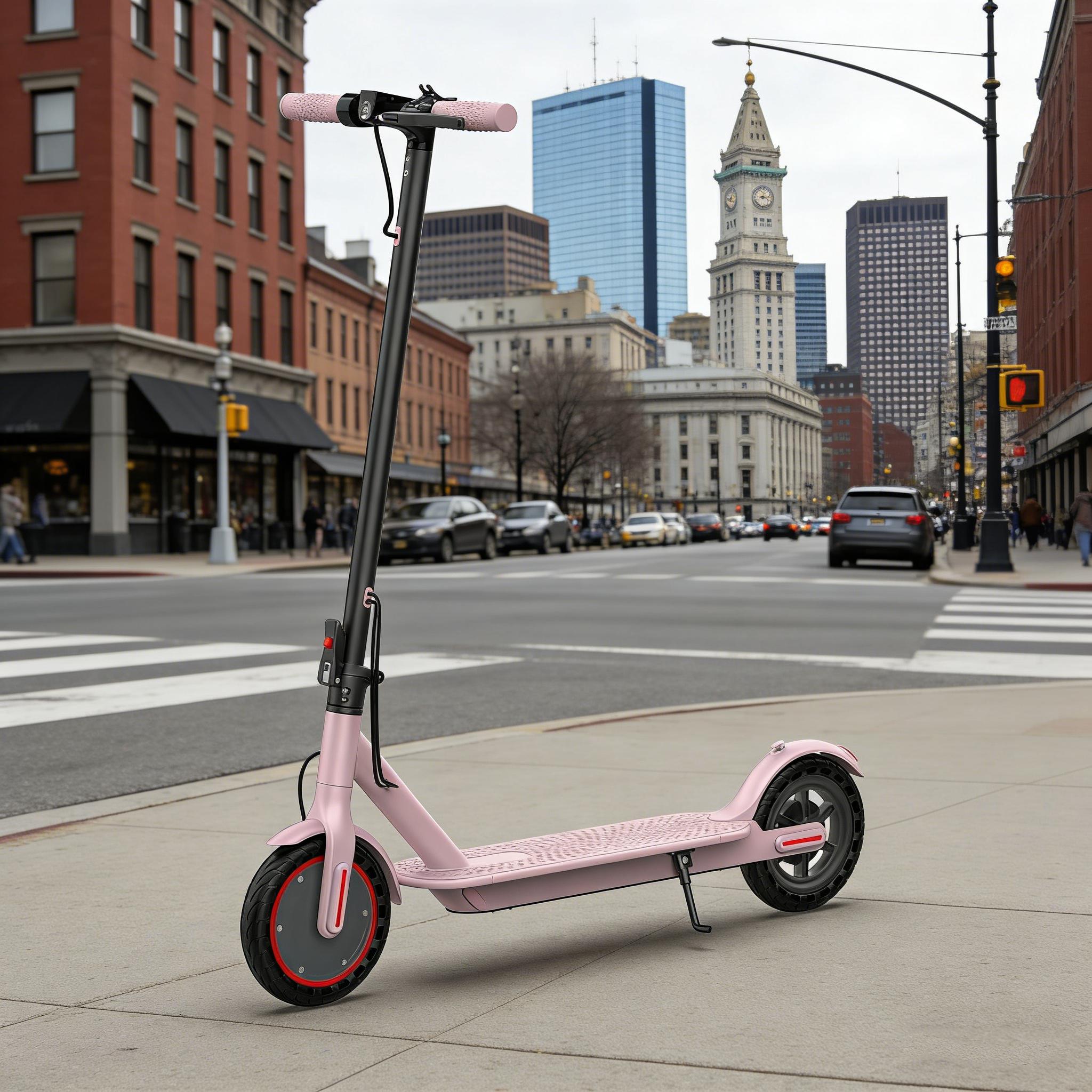 Electric Scooter,8.5" Tires,350W Motor,Up to 19MPH Max Speed,Portable Electric Scooter with Light, Suitable for Female Girls,Halloween Gifts