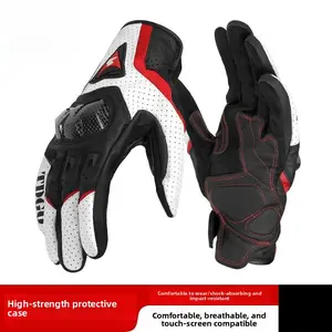 Motorcycle Supplies Riding Leather Gloves Men's Carbon Fiber Electric Vehicle Locomotive Protective Gear Equipment Anti-drop