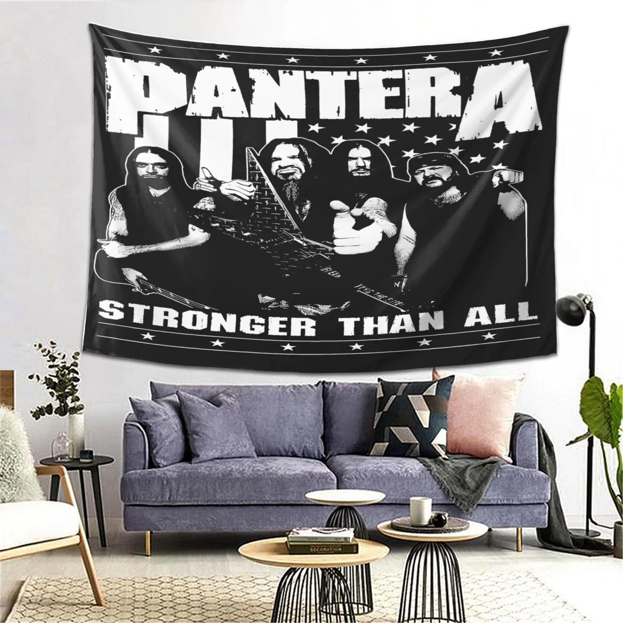 Pantera Rock Band Art Cotton Tapestry, Eco-Friendly Fading-Free Print Modern Home Decor, Multi-Size Wall Decoration, Birthday Gifts for Kids, Suitable for Living Room-Bedroom Use, Modern Decor