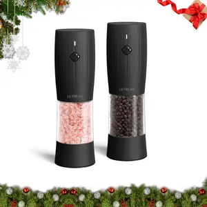 Ultrean Electric Salt and Pepper Grinder Set, Rechargeable Salt and Pepper Shakers, 6 Adjustable Coarseness, LED Light, Kitchen Gadget & Housewarming Gift, Sky Blue