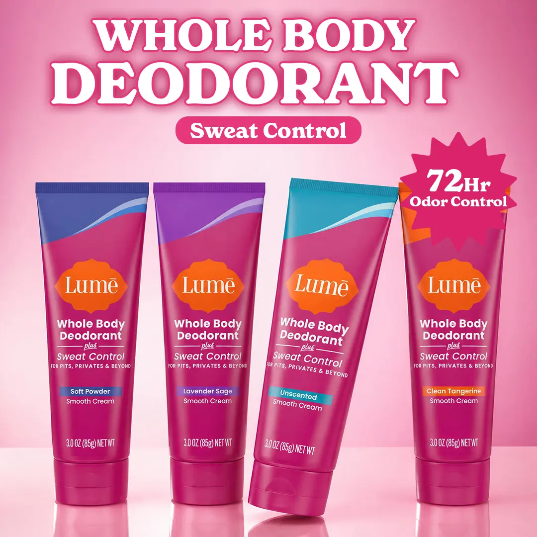 Lume Whole Body Deodorant PLUS Sweat Control Cream -  All Body Deodorant Body Odor Remover