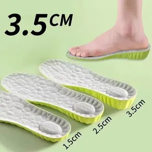 Mugwort Odor-Blocking Insoles for Men & Women 3.5CM Height Increase Comfortable Feet Invisible Lift Sweat Absorption Odor Control Sports Performance Fitness Healthcare