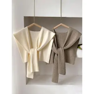 2 Piece Solid Color Shawl Set, Women's Casual Multi-Functional Scarves for Everyday Wear, Stylish Accessories and Perfect Gift, Knitted Scarf