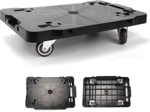 Portable Lockable Furniture Moving Dolly, 4-Wheel Heavy Duty Flat Mover Cart with Brake, 200KG Load Capacity Universal Roller Leg Mover for Home Appliance Sofa Cabinet Moving