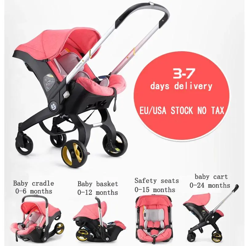 UV Protected Lightweight Folding Newborn Stroller, 4 Wheels Foldable Baby Stroller, Equipped with Five Point Seat Belt and A Chest Clip, Can be Pushed in Both Directions,with Shock-absorbing Wheels,Lightweight Travel Strollers,Suitable for Traveling