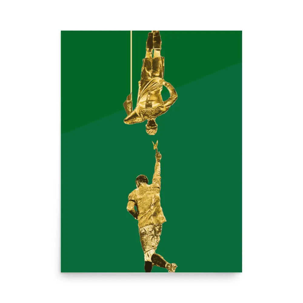 Cristiano Ronaldo Gold Butterfly Portrait Print: Soccer Superstar Wall Art