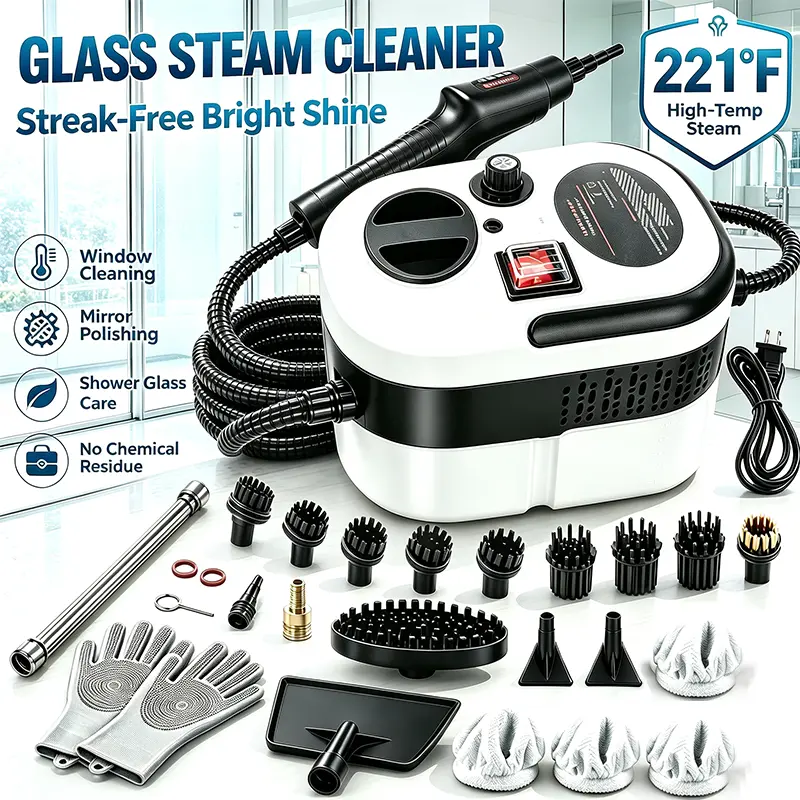 2500W High Pressure Steam Cleanern, Handheld Steam Cleaner with 14 PCS Accessory & Safety Lock,, Multi-Surface Deep Cleaning for Home, Car, Bathroom, Grout, Floor, Window