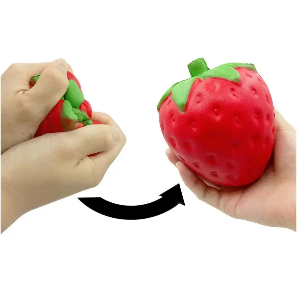Super Soft Strawberry Stress Relief Toy |     Unbreakable, Non-Crumbling, Highly Cathartic, Ideal for Kids & Adults.Portable Silent Calming Gyro, Mini Pocket Fidget Toy, Perfect for Birthday & Party Favors