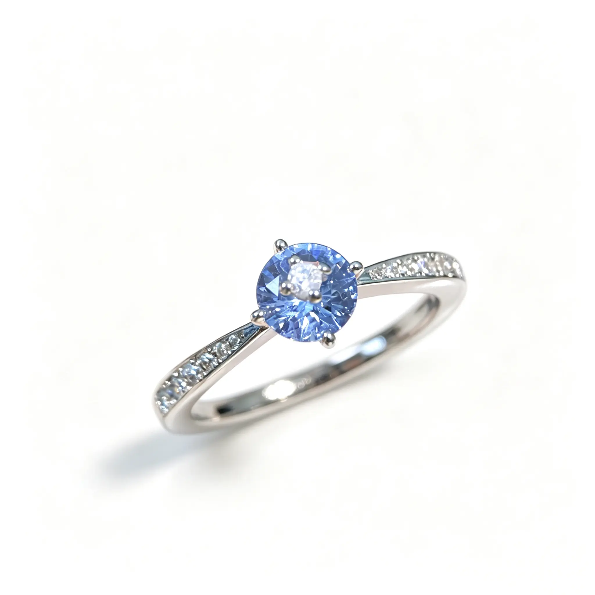 Women's Light Luxury Blue Sea Legend Open Ring - Ice Flower Cut Cubic Zirconia Statement Piece, Adjustable Band Jewelry for Engagement Party Gifts, Adjustable Size promise anniversary valentine simple design, Round Stone sapphire