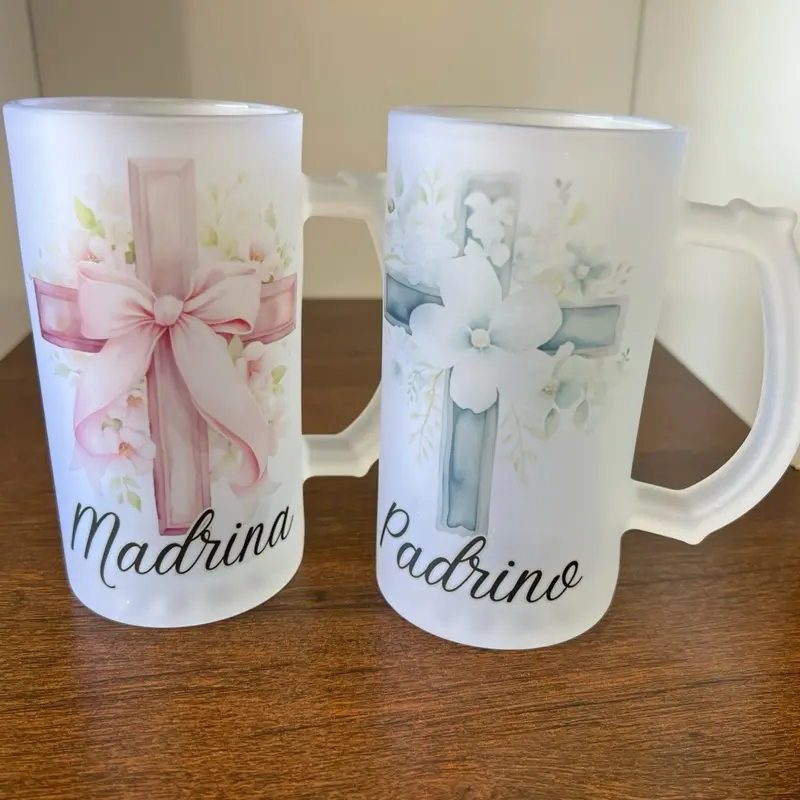 madrina y padrino 16 oz Frosted glass